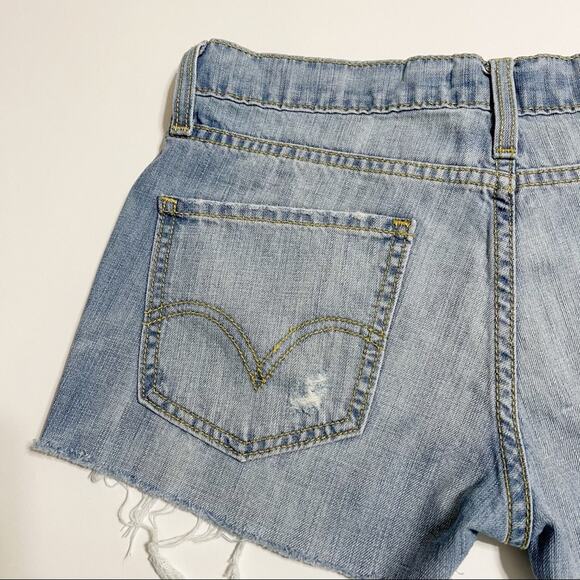 Levi's Boyfriend 513 Jean Distressed Cutoff Shorts - 5 - Picture 5 of 12
